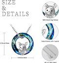 wholesale 925 Sterling Silver Blue Crystal Pig Head Pendant Necklace for Women and Girls Gifts-0-5