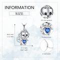 wholesale 925 Sterling Silver Blue Heart Monkey Charm Pendant Necklace for Women Girls  45cm Chain Length-0-3