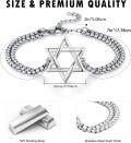 wholesale 925 Sterling Silver  Star of David Charm Bracelet with Chain and Clasp-0-4