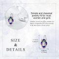 wholesale 925 Sterling Silver Gold-Plated Blue Purple Enamel Owl Stud Earrings for Women Girls  48x36mm-0-3