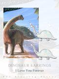 wholesale 925 Sterling Silver Dinosaur Opal Stud Earrings for Sensitive Ears-0-3