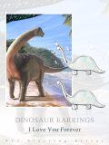 wholesale 925 Sterling Silver Dinosaur Opal Stud Earrings for Sensitive Ears-0-3