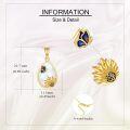 wholesale  14K Real Gold Butterfly & Sunflower Opal Pendant Necklace, Hypoallergenic, Gift for Women-0-4