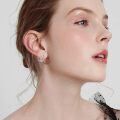 wholesale 925 Sterling Silver Girl Hugging Cat Two Tone Gold Plated Hoop Earrings-0-1