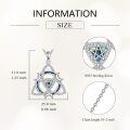 wholesale 925 Sterling Silver Triquetra Pendant with Abalone Shell and Cubic Zirconia - Witches Knot Triskele Amulet Necklaces for Women's Gifts-0-2