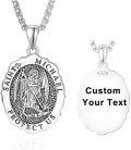 wholesale 925 Sterling Silver & 24k Gold Plated Customizable St Michael Protect Us Medal Pendant Necklace for Men and Women-0-0