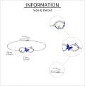 wholesale 925 Sterling Silver Blue Enamel Butterfly Infinity Chain Bracelet-0-4
