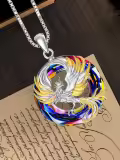 TOUPOP Sterling Silver Crystal Phoenix Necklace Pendant-0-2