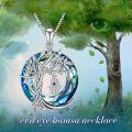 wholesale 925 Sterling Silver Blue Crystal Tree of Life Hamsa Hand Evil Eye Pendant Necklace-0-2
