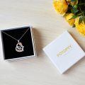 wholesale 925 Sterling Silver Mom Rose Heart Pendant Necklace Rose Gold Plated Cz Crystal-0-5