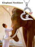 wholesale 925 Sterling Silver Elephant And Butterfly Crescent Pendant-0-1