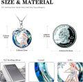 wholesale 925 Sterling Silver Blue Crystal Angel Playing Violin Tree of Life Pendant Necklace for Women-0-3