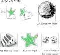 wholesale 925 Sterling Silver Green Opal Starfish Stud Earrings - Ocean Beach  for Women & Girls-0-4