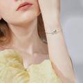 wholesale 925 Sterling Silver Cute Sloth Gold Flower Green Leaf Bracelet-0-1