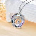 wholesale  Sterling Silver Evil Eye Necklace with Crystal Tree of Life Pendant -0-3