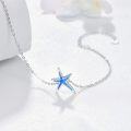 wholesale 925 Sterling Silver Starfish Bracelet with White Fire Opal Chain Ocean Jewelry for Women Birthday Gift-0-1