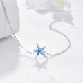 wholesale 925 Sterling Silver Blue Opal Starfish Charm Bracelet For Women-0-1