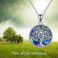 wholesale 925 Sterling Silver Abalone Shell Tree of Life Pentagram Triple Moon Goddess Pendant Necklace-0-2
