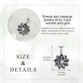 wholesale 925 Sterling Silver Black Zircon Lotus Flower Pendant Necklaces for Women Gifts-0-3