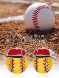 wholesale 925 Sterling Silver Basketball Stud Earrings with Number 24 Design-0-17