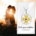 wholesale 14K Gold Plated & 925 Sterling Silver Evil Eye Sun Necklace for Women, Dainty Hypoallergenic Jewelry Gift-0-1