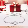 TOUPOP Sterling Silver Birthstone Bracelet Infinity Love Jewelry for Women-0-2