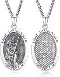 wholesale 925 Sterling Silver Saint Christopher Medal Necklace with Chain for Men & Women-0-0