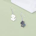 wholesale 925 Sterling Silver Abalone Shell Dollar Sign Drop Earrings-0-2