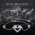 wholesale 925 Sterling Silver Heart-Shaped Wolves Adjustable Bracelet for Women-0-5