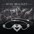 wholesale 925 Sterling Silver Heart-Shaped Wolves Adjustable Bracelet for Women-0-5