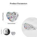 wholesale 925 Sterling Silver Heart-Shaped Multi-Colored Gemstone Charm Beads for Women DIY Jewelry Making Gift Ideas-0-5
