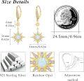 wholesale 925 Sterling Silver Gold-Plated Moonstone & Opal Starburst Leverback Drop Earrings-0-11