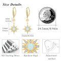 wholesale 925 Sterling Silver Gold-Plated Moonstone & Opal Starburst Leverback Drop Earrings-0-11
