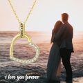 TOUPOP 14K Gold Heart Pendant Necklace, Birthday Mother's Day Gifts For Women-0-1