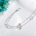 wholesale 925 Sterling Silver Guineapig Heart Charm Bracelet with Flower Pendant Gifts for Girls and Women-0-2