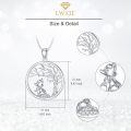 wholesale 925 Sterling Silver Fox & Tree Pendant Necklace with Cubic Zirconia Stones for Women's Family s-0-4