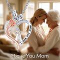 TOUPOP Sterling Silver Mother Necklace I Love You Mom Jewelry-0-1