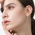 wholesale Sterling Silver Cross Leverback Dangle Drop Earrings for Women Men-0-29