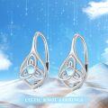 wholesale 925 Sterling Silver Celtic Moonstone and Moss Agate Triquetra Drop Earrings - Hypoallergenic Leverbacks for Women & Girls Gift Set-0-5