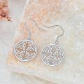 wholesale 925 Sterling Silver Celtic Knot Circle Drop Earrings Irish s for Women-0-2