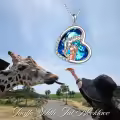 TOUPOP Sterling Silver Crystal Giraffe Necklace Charm Pendant Jewelry Gift-0-1