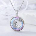 wholesale 925 Sterling Silver Hedgehog Pendant Necklace with Crystal Stone and Snowflake Charm - Gifts for Mom & Daughter on Mothers' Day or Birthdays-0-1