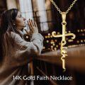 wholesale 14K Gold Faith Cross Pendant - Religious Jewelry for Women-0-1