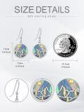 wholesale 925 Sterling Silver & Abalone Mountain Outline Earrings, Hypoallergenic Nickel-Free Jewelry, 17mm Lightweight Gift for Women-0-3