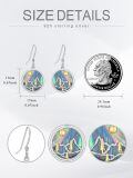 wholesale 925 Sterling Silver Gold Plated Abalone Mountain Tree Drop Earrings For Women-0-3