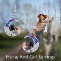 wholesale 925 Sterling Silver Purple Abalone Shell Moonstone Horse Dangle Earring & Pendant Set for Women's Gifts-0-2