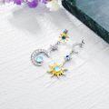 wholesale 925 Sterling Silver Opalite Star & Crescent Moon Drop Earrings-0-4