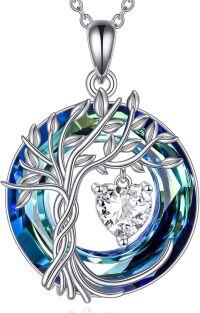 wholesale Sterling Silver Crystal Tree of Life Pendant Necklace for Women-04-Apri-CZ