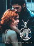 wholesale 925 Sterling Silver Black Onyx Tree of Life Crescent Moon Pendant Necklace for Women Wife Girlfriend-0-5