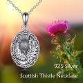 wholesale  925 Sterling Silver White Gold Plated Moonstone Scottish Thistle Necklace for Women-0-5